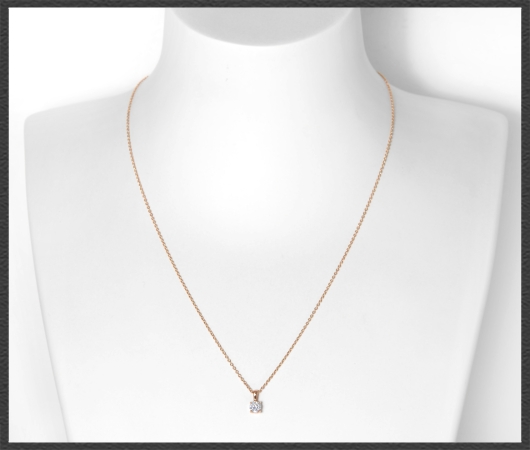 Brillant Anhänger & Kette 585 Gold; 0,47ct, River D